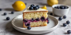 Fluffy Vanilla Blueberry Lemon Cake for Birthday Celebrations