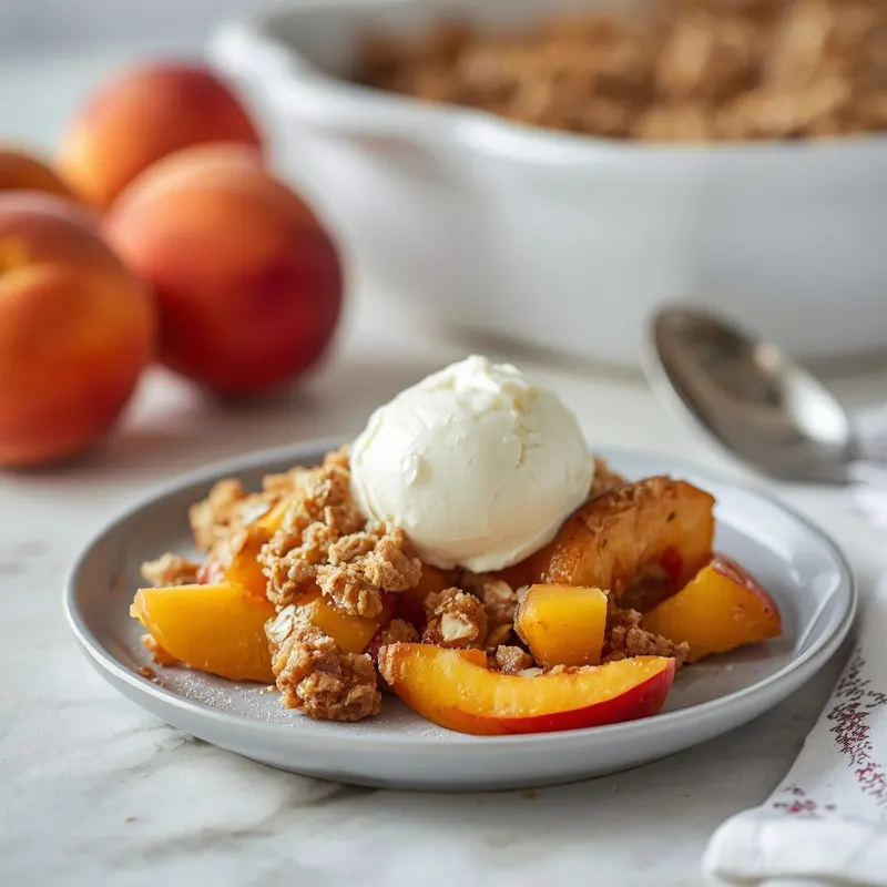 Crispy Peach Crisp with Fresh Summer Peaches Crispy Peach Crisp with Fresh Summer Peaches