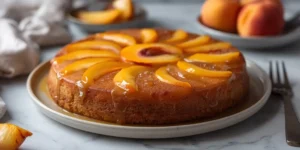Rich Brown Butter Peach Upside Down Cake for Cozy Gatherings