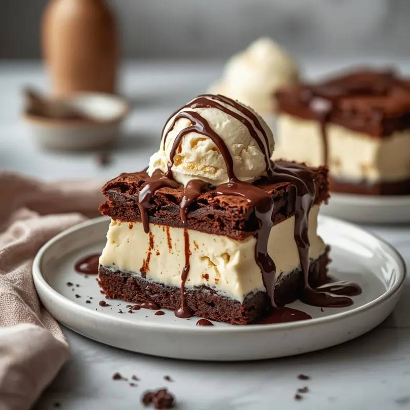 Loaded Brownie Sundae Ice Cream Sandwiches for Party Tables Loaded Brownie Sundae Ice Cream Sandwiches for Party Tables