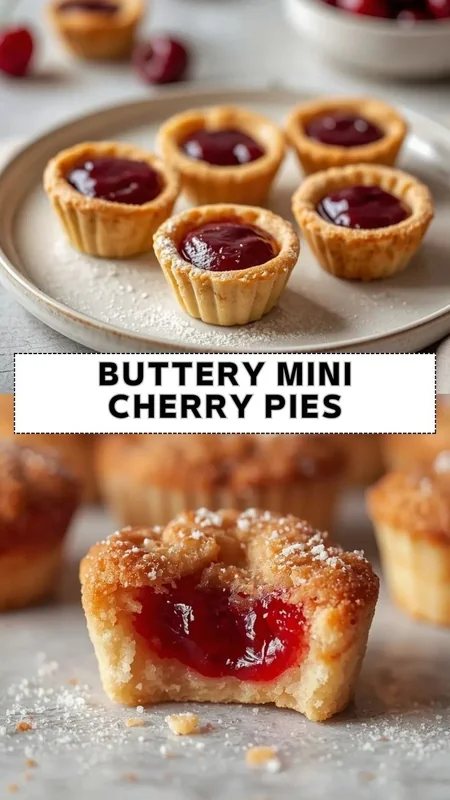 Buttery Mini Cherry Pies – Easy Bite Size Dessert Recipe Buttery mini cherry pies with flaky crust and sweet cherry filling