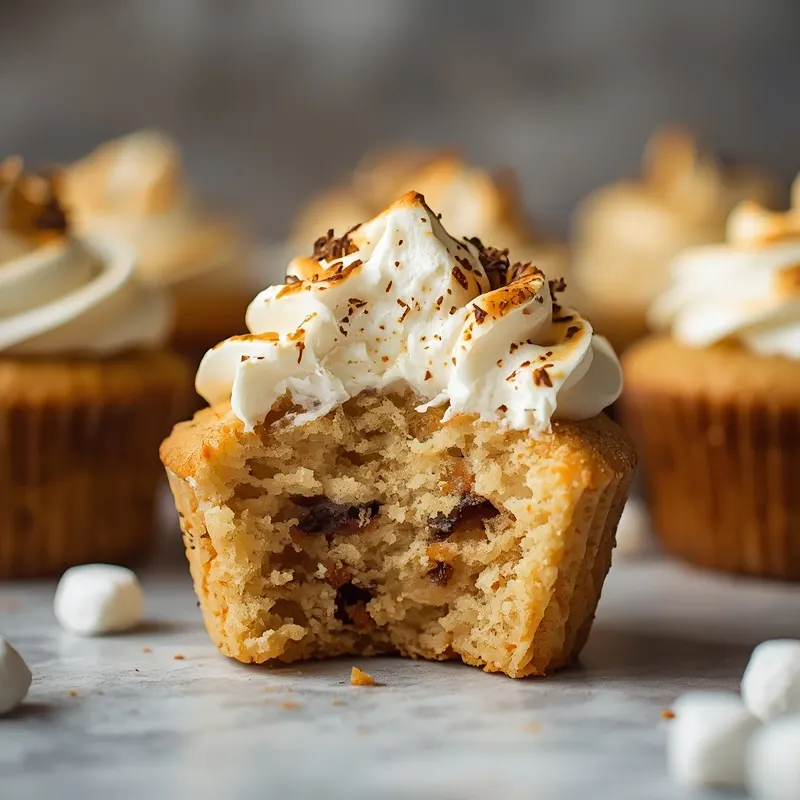 Gooey S’mores Cupcakes for Backyard Campfire Parties