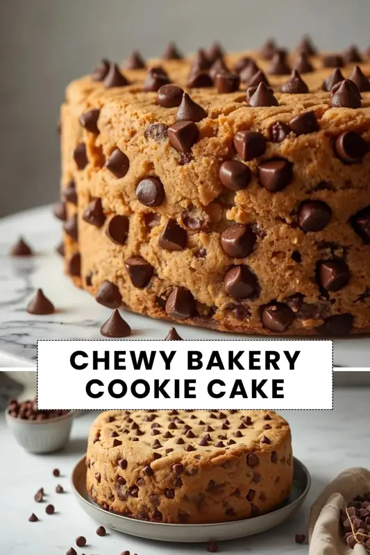 Chewy Bakery Cookie Cake Recipe with Chocolate Chips Chewy bakery cookie cake loaded with chocolate chips and baked to golden perfection