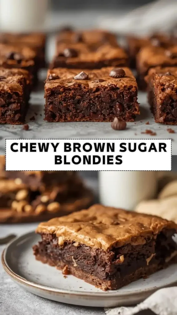 Chewy Brown Sugar Blondies with Chocolate Chips Chewy brown sugar blondies with chocolate chips and rich buttery texture