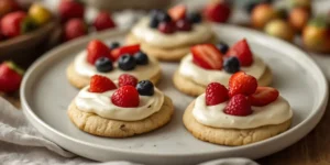Festive Christmas Fruit Pizza Cookies for Holiday Dessert Tables