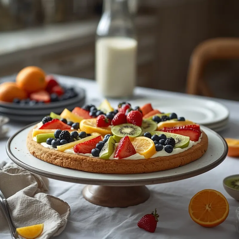Giant Fruit Pizza Cookie Cake for Celebration Desserts
