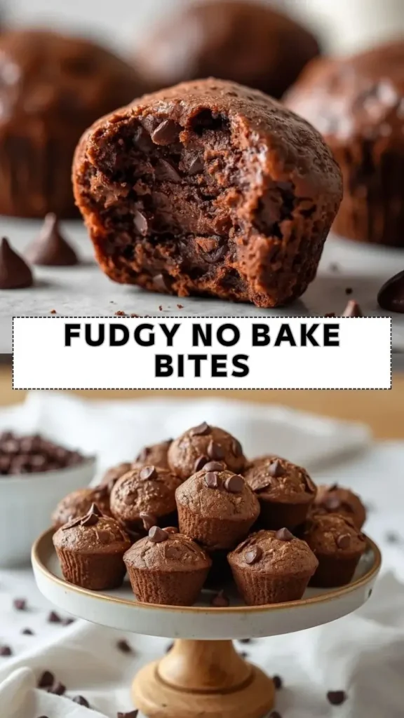 Fudgy No Bake Chocolate Bites fudgy no bake chocolate bites with rich texture and chocolate chips