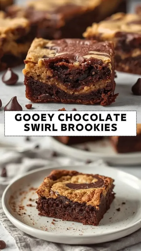 Gooey Chocolate Swirl Brookies – Easy Brownie Cookie Bar Recipe Gooey chocolate swirl brookies with fudgy brownie layers and chewy cookie swirls