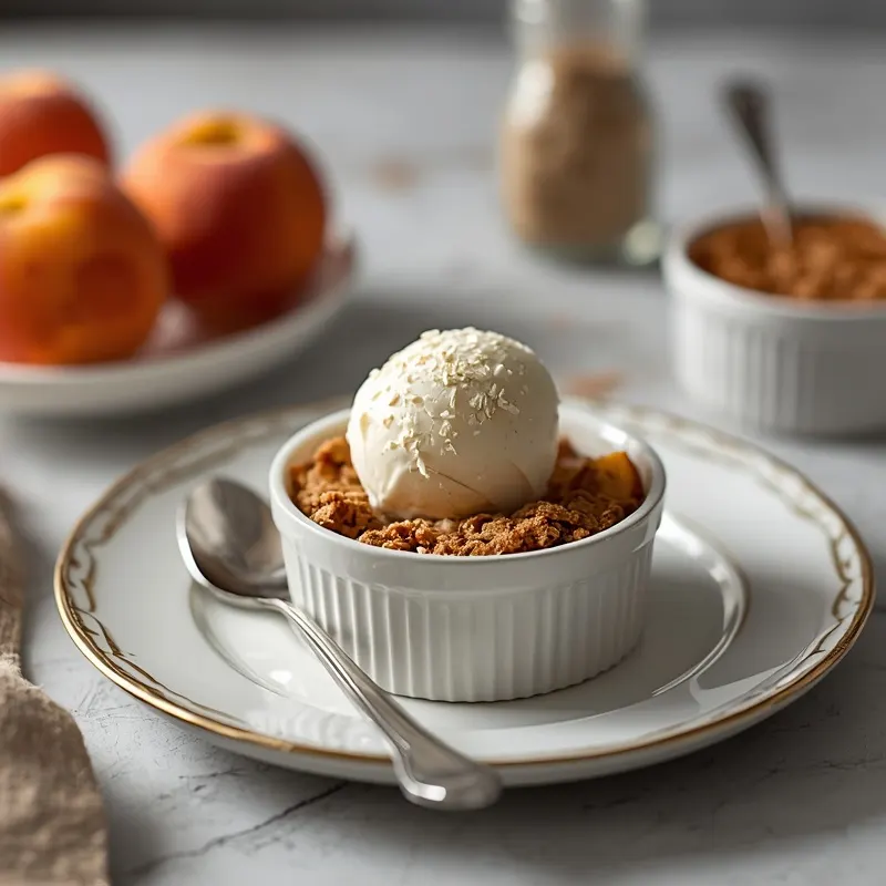 Individual Peach Crisps for Small Batch Desserts
