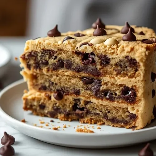 layered chocolate chip cookie cake recipe