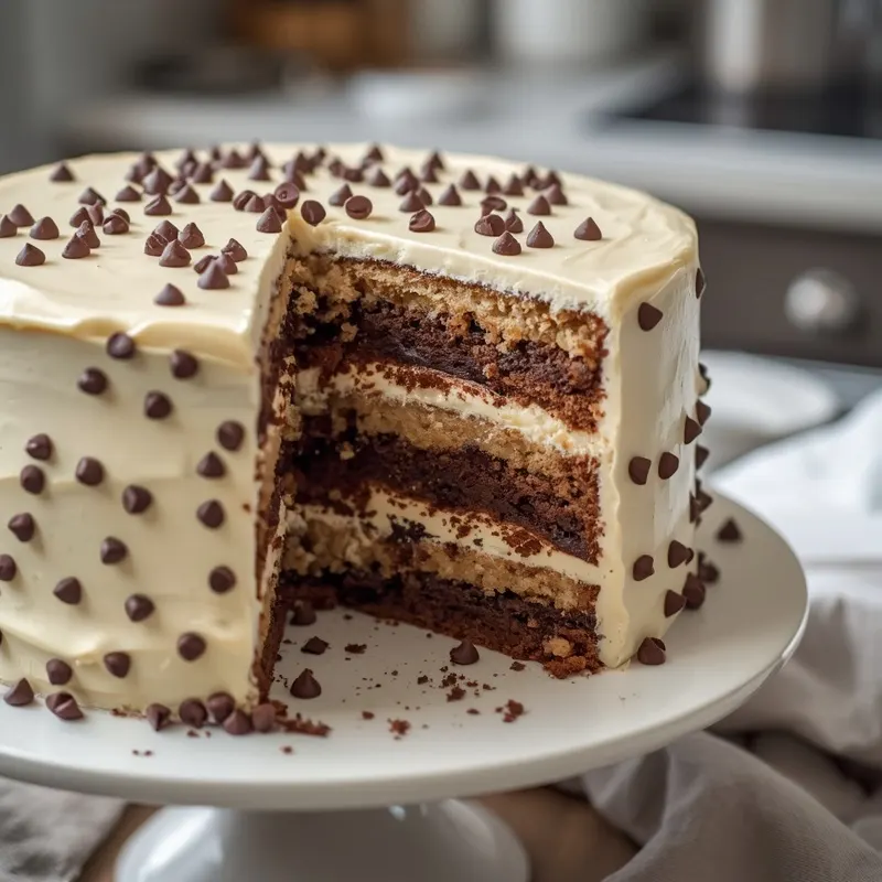 Layered Chocolate Chip Cookie Cake for Celebration Tables