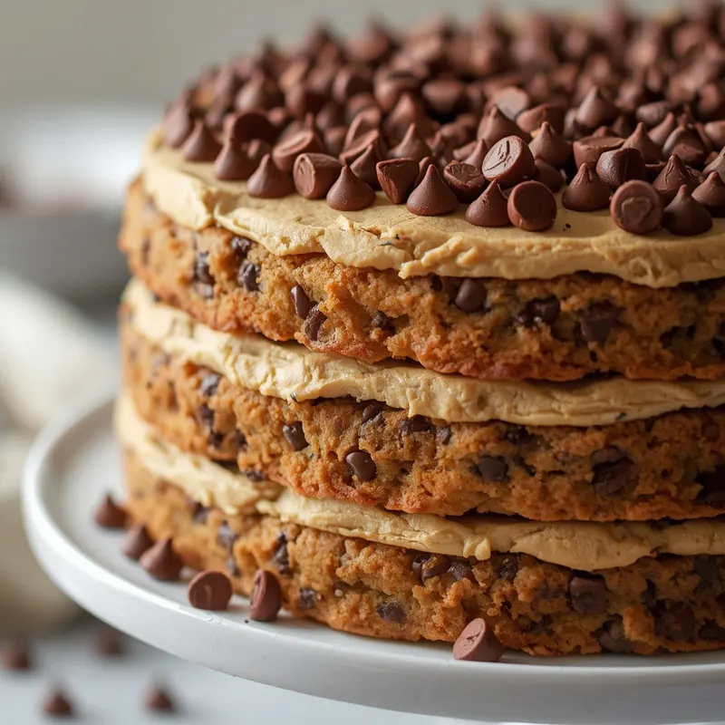 Layered Chocolate Chip Cookie Cake for Celebration Tables