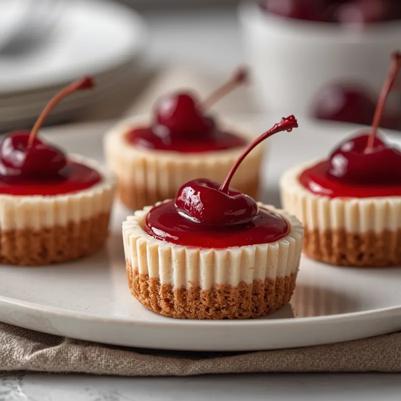 Creamy Mini Cherry Cheesecake Pies for Party Desserts