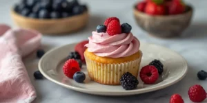 Mixed Berry Vanilla Cupcakes for Backyard Dessert Tables
