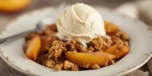 Cozy Peach Crisp with Oatmeal Crumble Topping