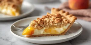 Buttery Peach Crumble Cream Pie for Potluck Parties