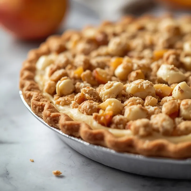 Buttery Peach Crumble Cream Pie for Potluck Parties