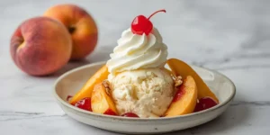 Nostalgic Peach Ice Cream Shop Sundaes for Family Nights