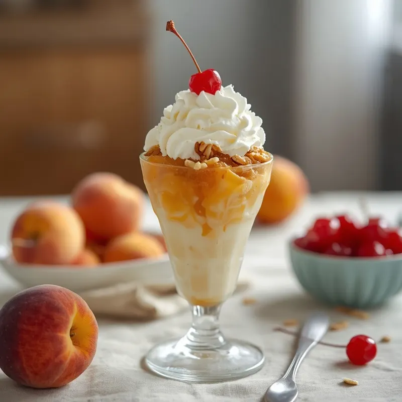 Nostalgic Peach Ice Cream Shop Sundaes for Family Nights