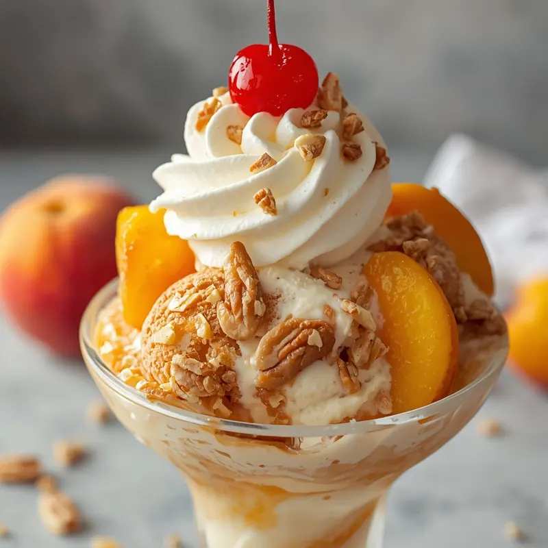 Nostalgic Peach Ice Cream Shop Sundaes for Family Nights