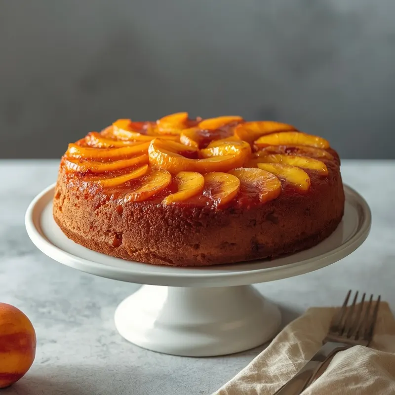 Bright Peach Orange Upside Down Cake for Summer Parties