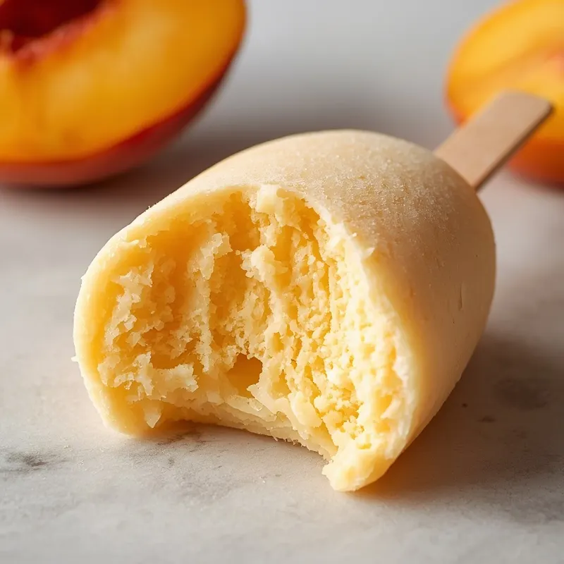 Frozen Peach Popsicle Ice Cream for Poolside Snacks Frozen Peach Popsicle Ice Cream for Poolside Snacks