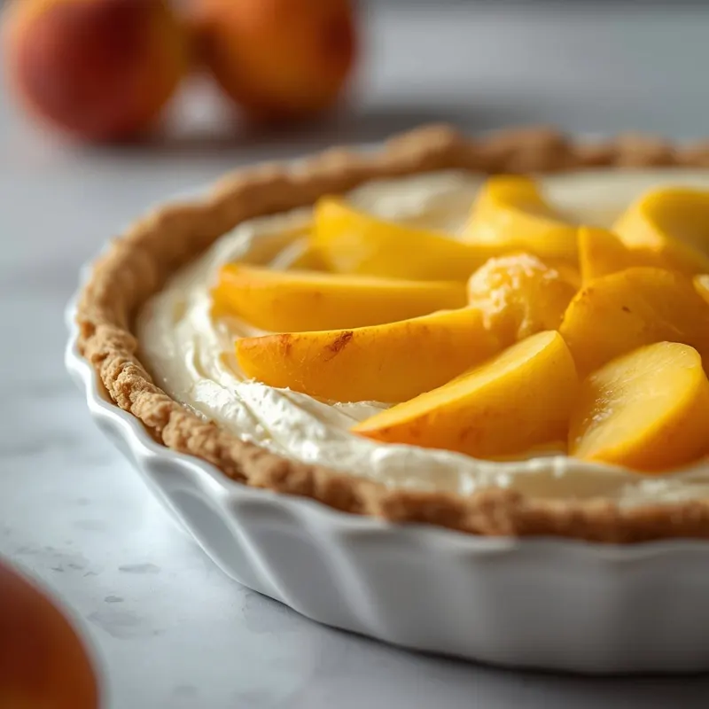 Creamy Peaches and Cream Pie with Fresh Summer Peaches