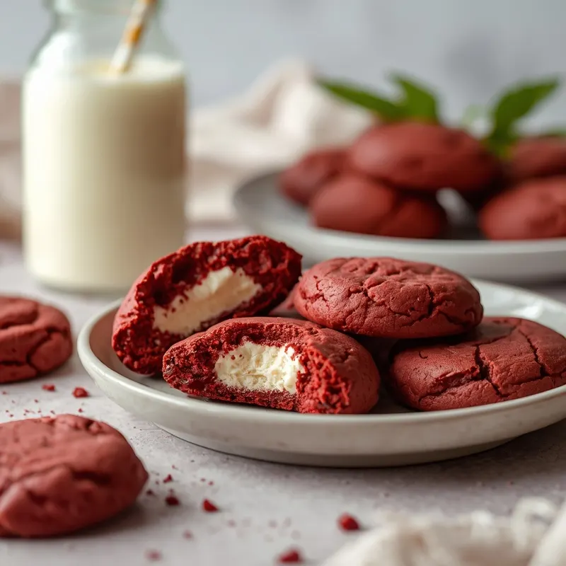 Gooey Red Velvet Cheesecake Cookies for Dessert Lovers Gooey Red Velvet Cheesecake Cookies for Dessert Lovers