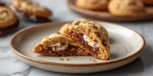 Loaded S’mores Stuffed Cookies with Melted Chocolate Centers