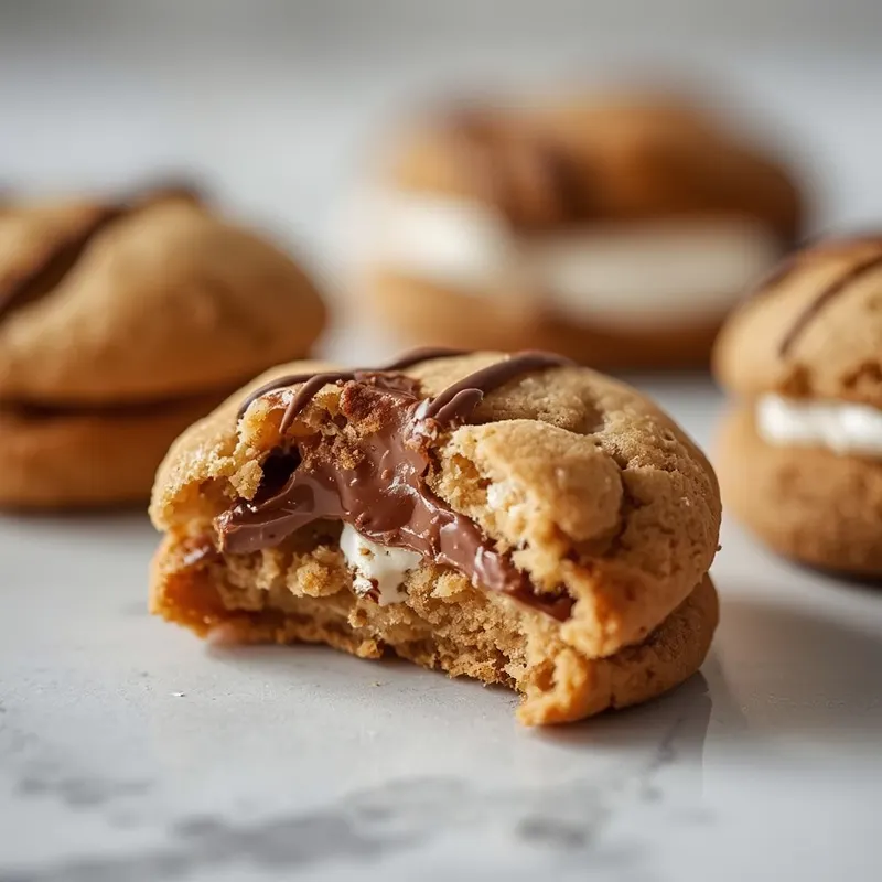 Loaded S’mores Stuffed Cookies with Melted Chocolate Centers