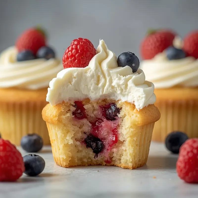 Fluffy Vanilla Berry Cupcakes for Summer Birthday Parties Fluffy Vanilla Berry Cupcakes for Summer Birthday Parties