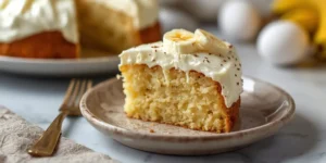 Creamy banana pudding cake with a fresh banana note