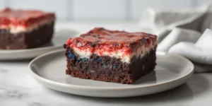Colorful Red White and Blue Birthday Brownies for Celebration Nights