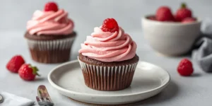 Rich Chocolate Raspberry Cupcakes with sweet raspberry filling