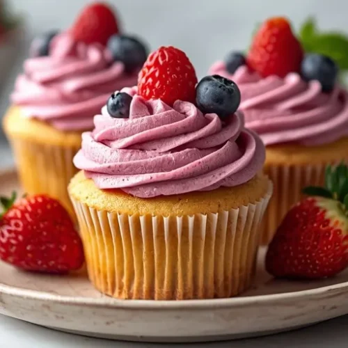 colorful vanilla berry cupcakes recipe