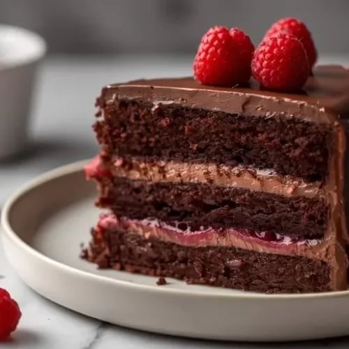 Dark Chocolate Raspberry Cake recipe