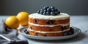 Easy Lemon Blueberry Layer Cake for Beginner Home Bakers