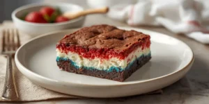 Easy Red White and Blue Brownies for Last Minute Holiday Desserts