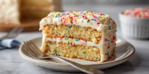 Colorful Funfetti Celebration Cake with colorful sprinkles