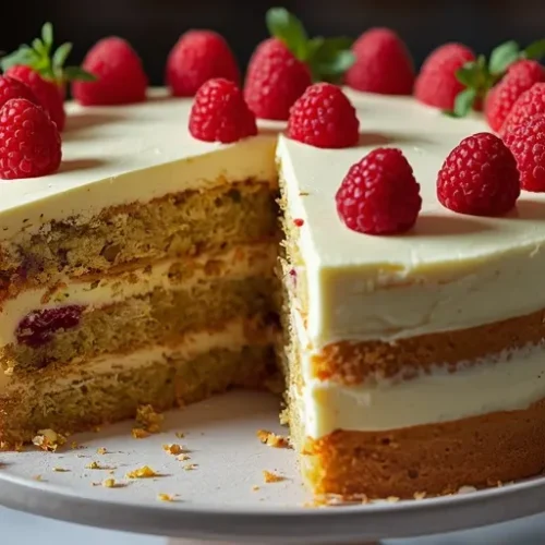 Pistachio Raspberry Cake recipe