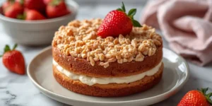 Crispy Strawberry Crunch Cake