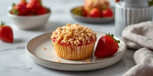 Crunchy Strawberry Shortcake Cupcakes with Sweet Crumble Topping