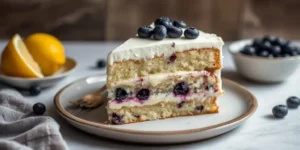 Fluffy Vanilla Lemon Blueberry Layer Cake for Celebration Tables