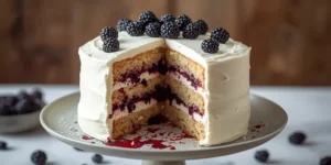 Juicy Blackberry Vanilla Cake with Soft Layers