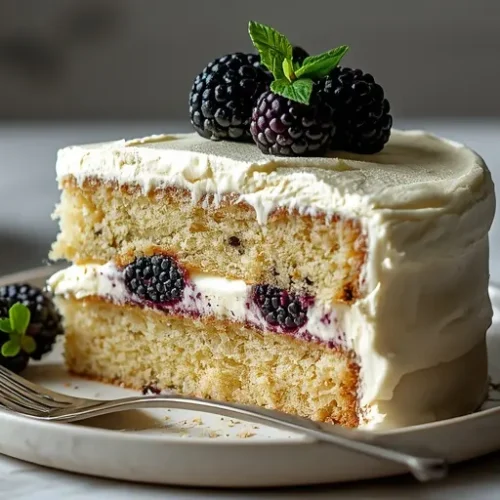 Blackberry Vanilla Cream Cake recipe