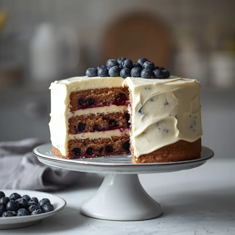 Elegant Blueberry Cheesecake Layer Cake for special occasions