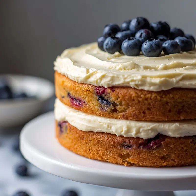 Elegant Blueberry Cheesecake Layer Cake for special occasions