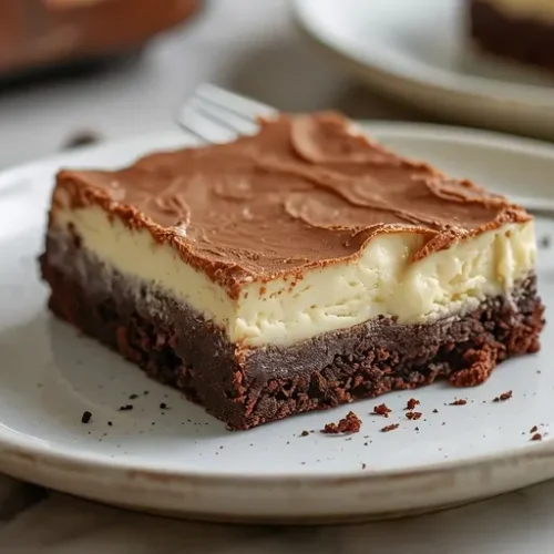 Brownie Bottom Cheesecake Bars recipe