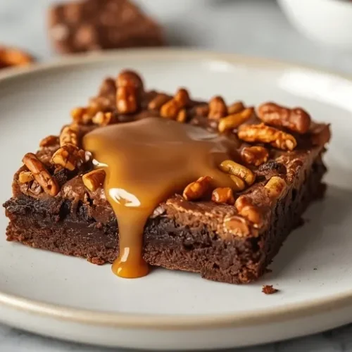 Caramel Pretzel Brownies recipe
