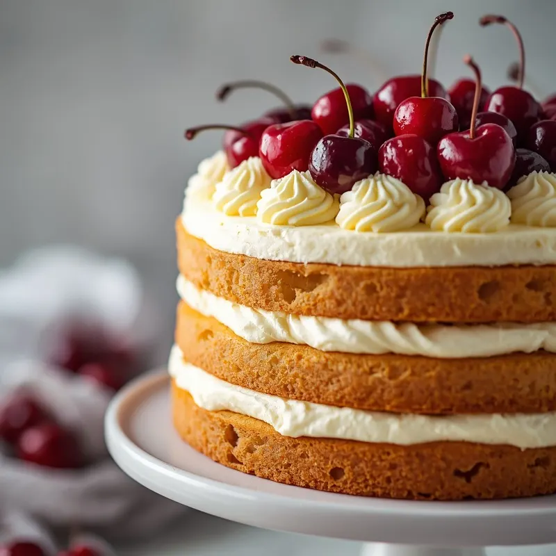 Elegant Cherry Vanilla Layer Cake for celebrations